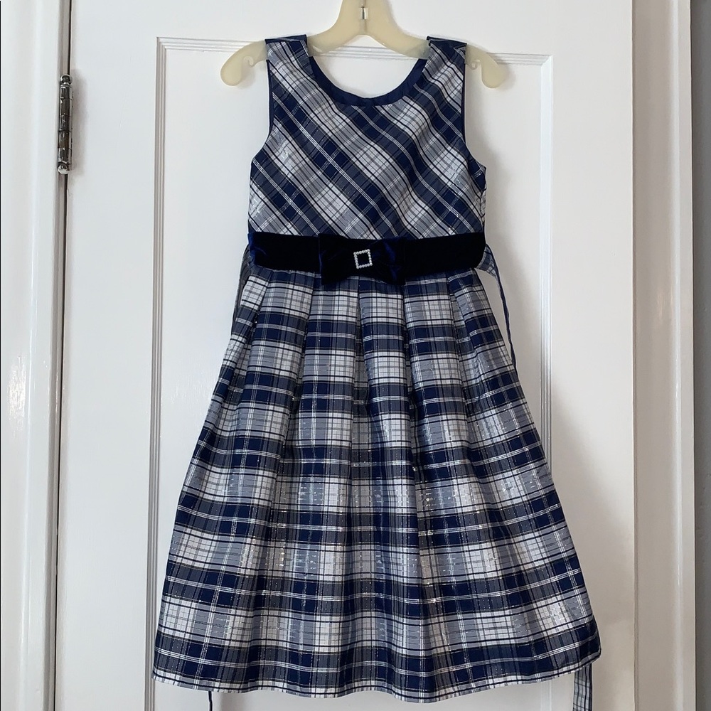 Jona Michelle 7 Blue & White Special Occassion Dress EUC Ties